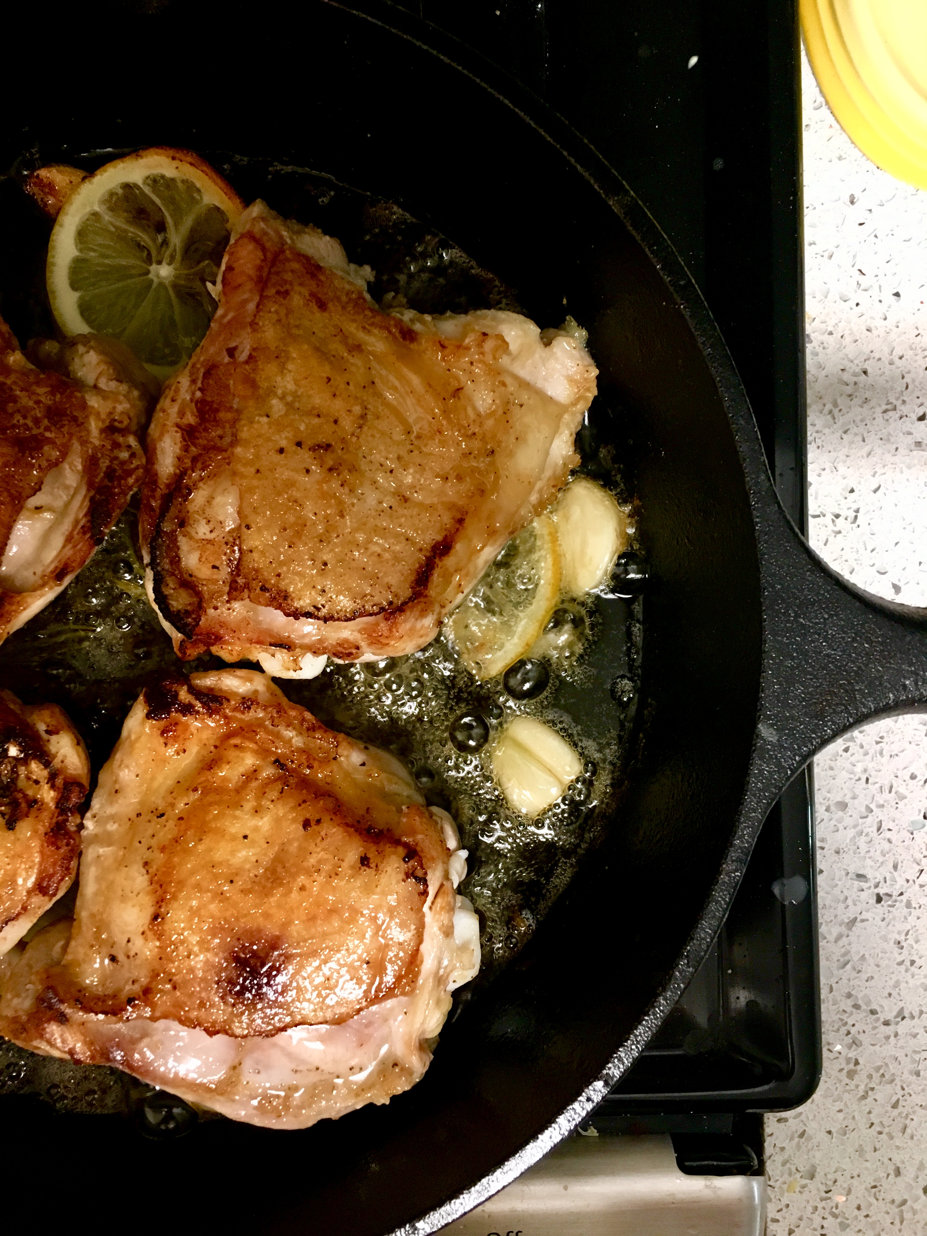 Lemon Rosemary Crispy Chicken Thighs