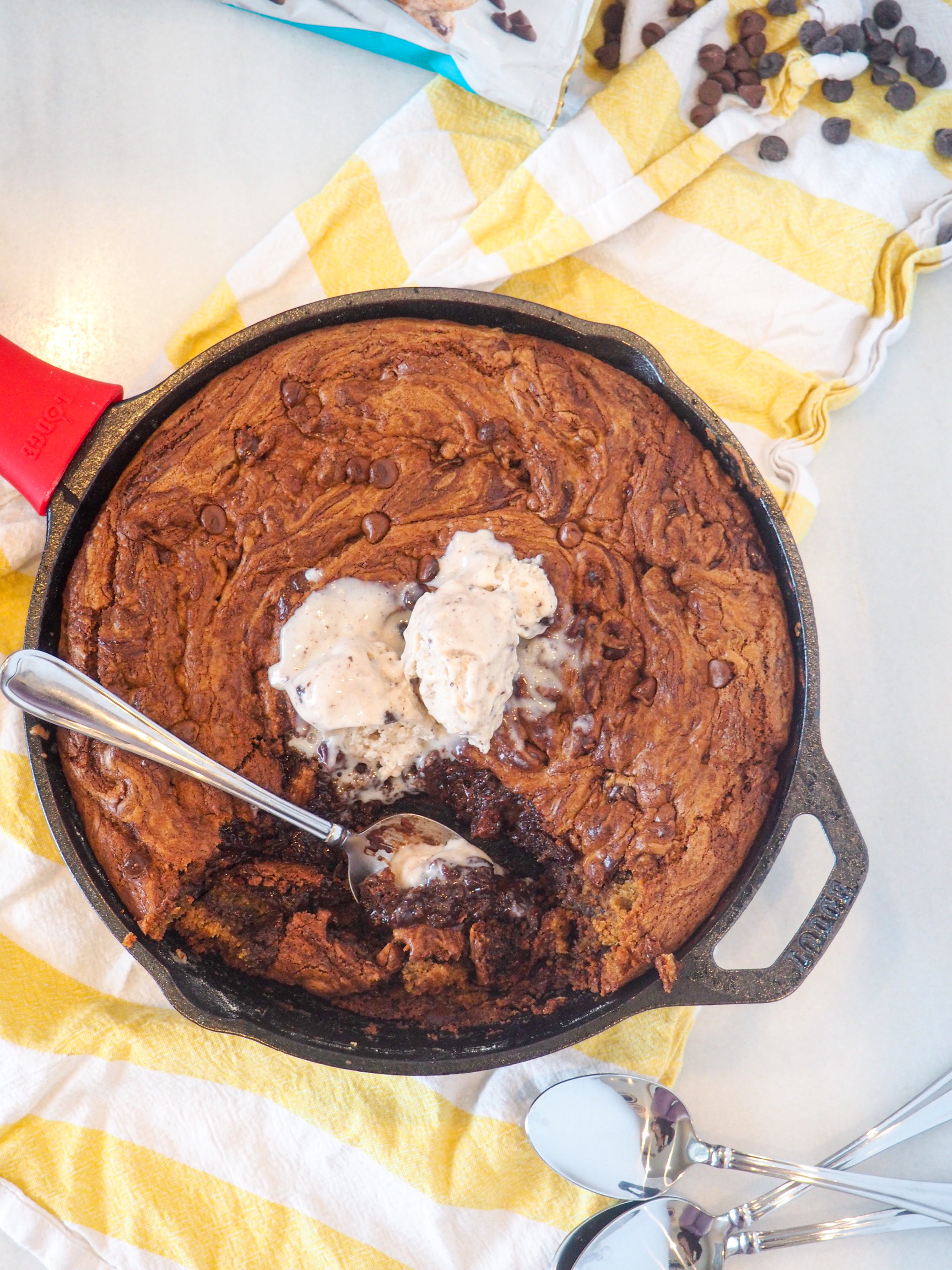 One Pan Brown Butter Chocolate Chip Skillet Cookie