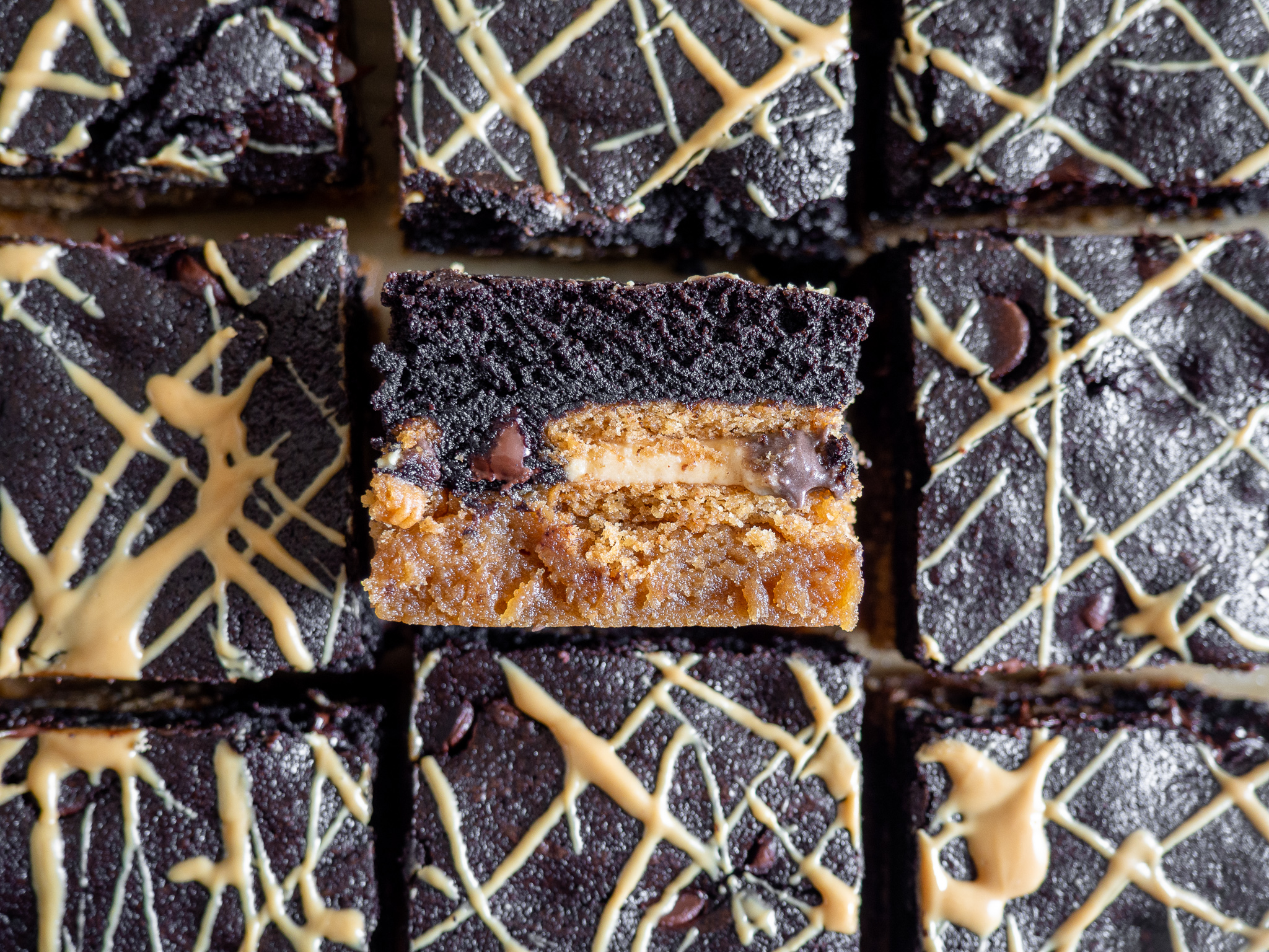 Peanut Butter Layered Brownies